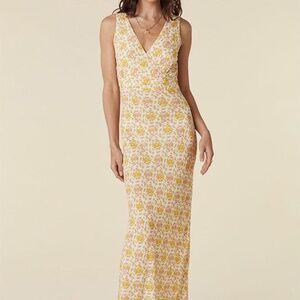 Spell yellow rose bias maxi dress honeysuckle
